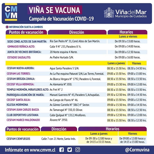 calendario vacunacion viña